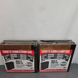 Realistic Cassette Album & Carry Case - Holds 24 Cassettes Portable Storage Wood